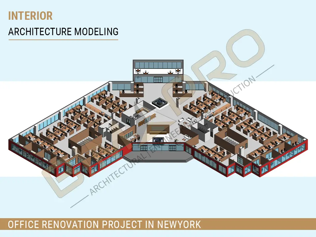 BIM modeling for Office Renovation Project in New York USA