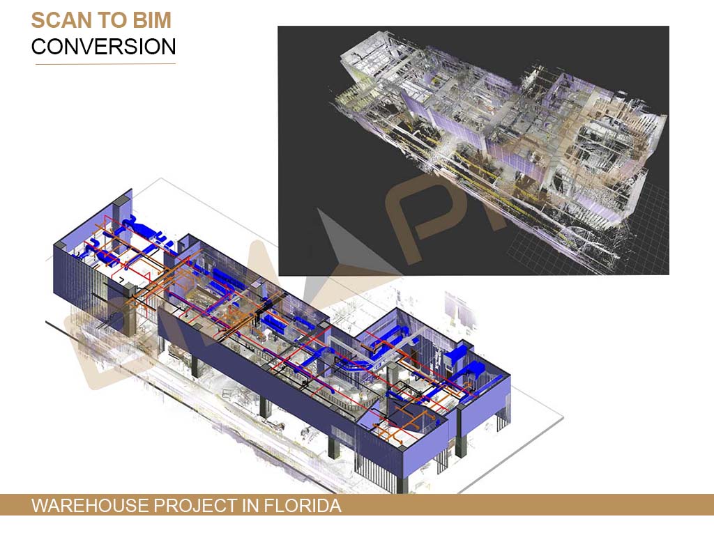 Scan to BIM Services for Warehouse Project in Florida USA
